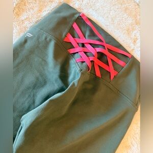 GUC Fabletics cropped Leggings with Pink Crisscross Detail